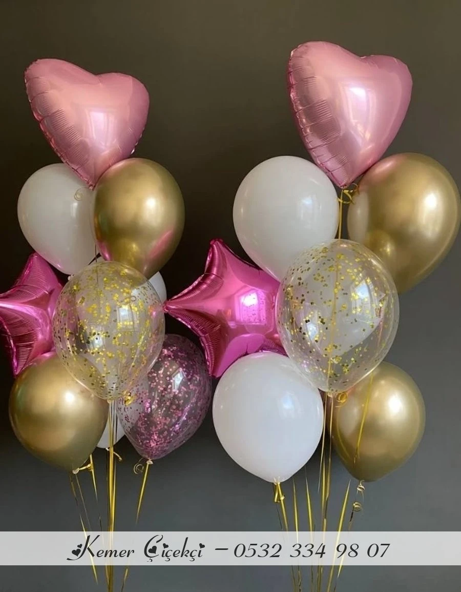 12 Adet Klasi̇k Ve 4 Adet Yildiz Folyo Balon