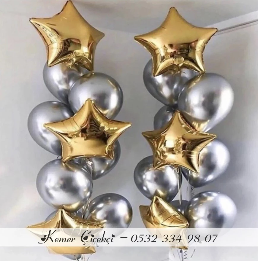 14 Adet Klasi̇k 6 Adet Yildiz Balon