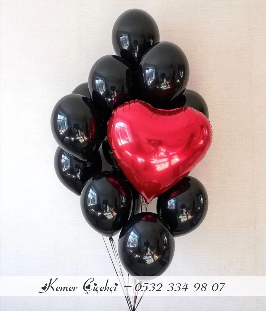 15 Adet Klasi̇k 1 Adet Folyo Balon