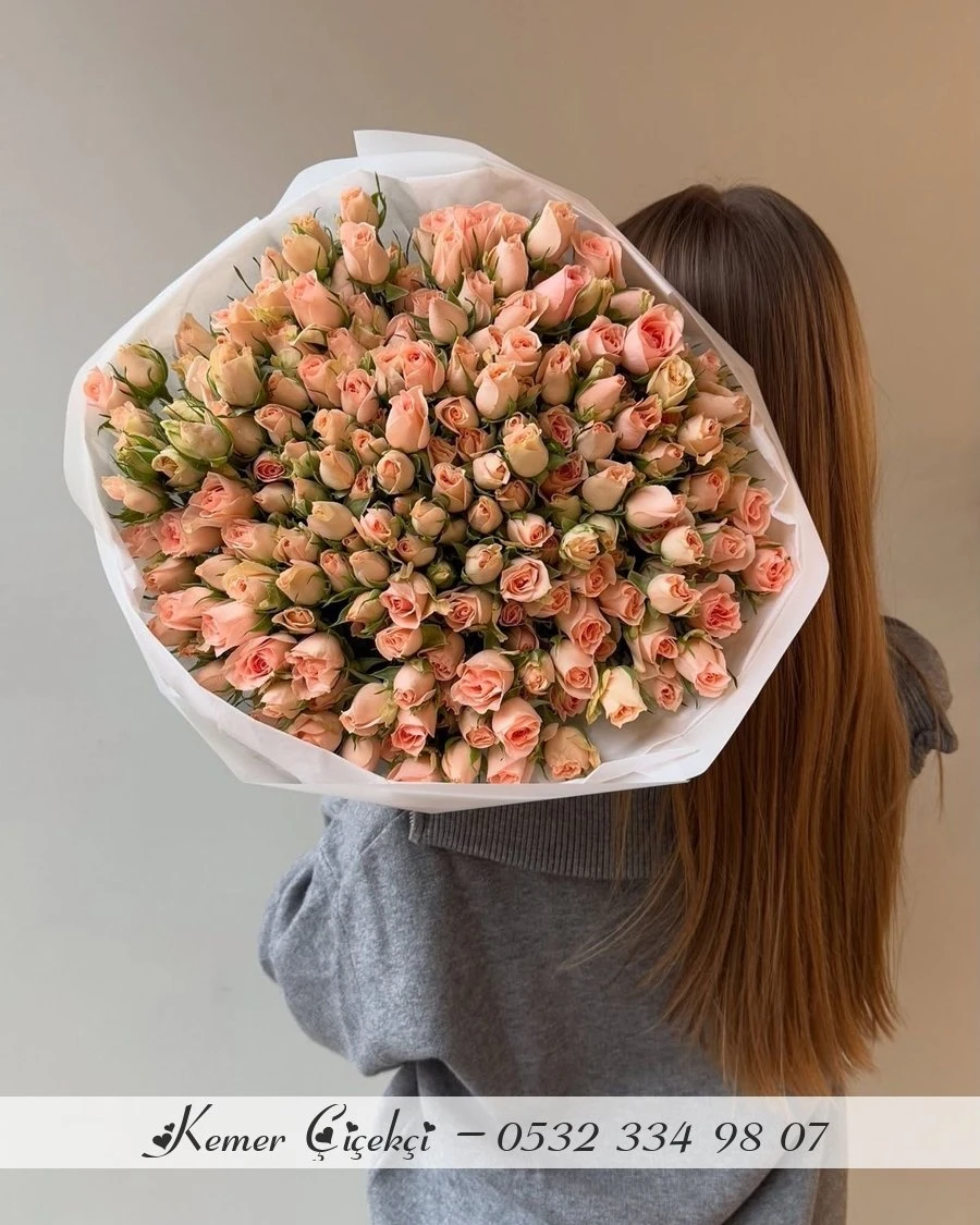 201 Adet Somon Renk Gül Buketi̇