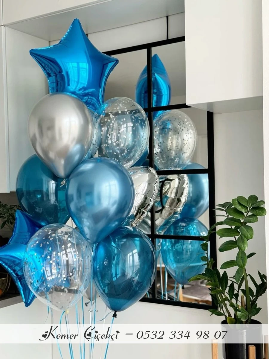 9 Adet Klasi̇k 3 Adet Folyo Balon