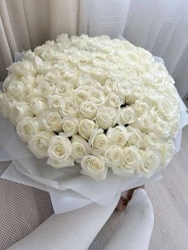 101 Adet Beyaz Gül Buketi̇