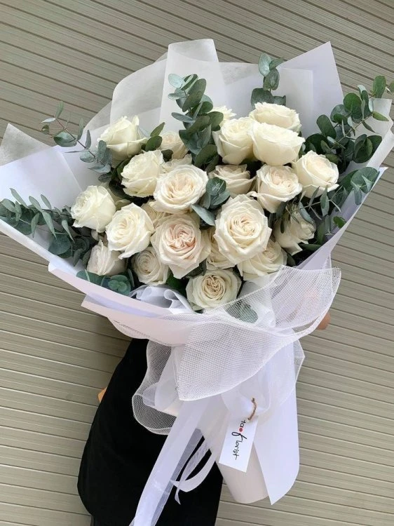 25 Adet Beyaz Gül Buketi