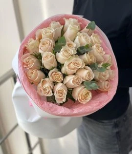 31 Adet Krem Renk Gül Buketi̇