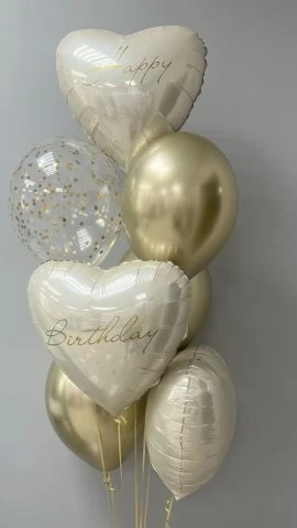4 Adet Klasi̇k 3 Adet Folyo Happy Birthday Yazili Balon
