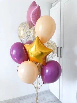 9 Adet Klasi̇k 2 Adet Folyo Yildiz Balon